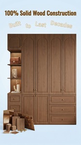 Armario Personalizado Moderno con Almacenamiento Integrado, Armario Ahorrador de Espacio <span class=keywords><strong>para</strong></span> Dormitorio, <span class=keywords><strong>para</strong></span> Apartamento o Villa - Product Image 4