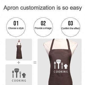 Delantales de Trabajo Personalizados al por Mayor con Logotipo, Delantales de Algodón Impermeables con Bolsillos para Baristas, Panaderos, Camareros, Masónicos, Niños, Barberos y Cocina - Product Image 2
