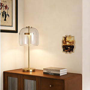 Copper Nordic Modern Minimalist Glass Desk Lamp Luxury Decorative <b>Table</b> Light Bedroom <b>Bedside</b> <b>LED</b> <b>Table</b> Lamp - Product Image 1