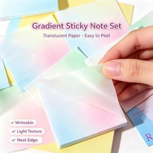Bloc-notes adhésifs SHENG KANG PACKAGING, dégradé de couleurs, translucides, autocollants, faciles à écrire sur, faciles à décoller - Product Image 5
