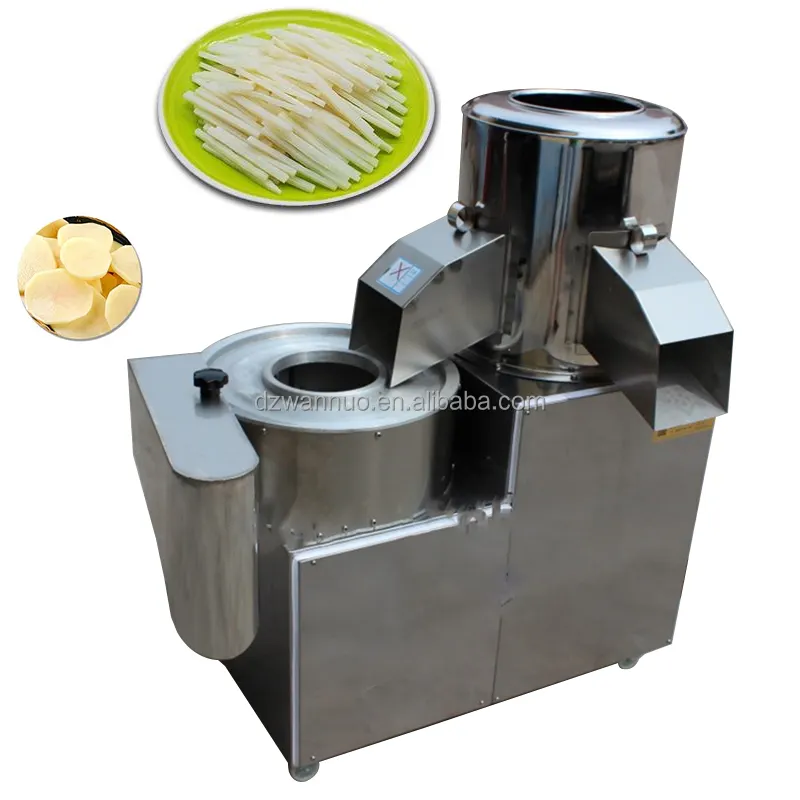 All in one automatic potato stick peeling and cutting machine potato chips cleaning slicing machine for sale