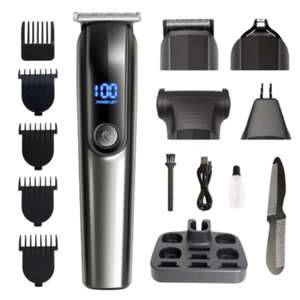 <span class=keywords><strong>Tondeuse</strong></span> à <span class=keywords><strong>cheveux</strong></span> numérique portable professionnelle pour hommes Kit de toilettage avec coupe-bordure conique et garniture de poignée en plastique numérique - Product Image 4