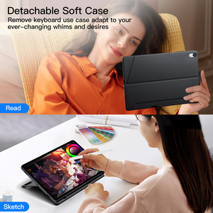 เคสคีย์บอร์ดพร้อมทัชแพดสำหรับ <span class=keywords><strong>iPad</strong></span> <span class=keywords><strong>Mini</strong></span> 6/7 รุ่นที่ขายดี ใช้เรียนรู้และบันเทิงได้ พร้อมฟังก์ชั่นป้องกันแบบมัลติฟังก์ชั่น - Product Image 5