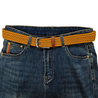 Ceinture tressée élastique personnalisée et tendance en polyester, ajustable pour femmes et hommes, vente en gros, accessoires vestimentaires OEM, faible MOQ
