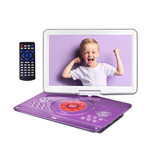 Lecteur DVD portable 16,9 pouces, écran pivotant rechargeable, USB/SD/AV, télécommande et manette de jeu pour les voyages en voiture, les enfants et le divertissement à domicile - Product Image 1