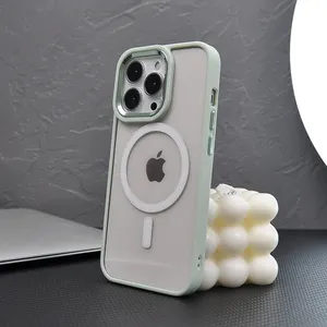 Étui de téléphone magnétique transparent en PC rigide mat et TPU souple avec protection d'appareil photo en métal pour <span class=keywords><strong>iPhone</strong></span> <span class=keywords><strong>13</strong></span> 14 15 16 Pro - Product Image 1