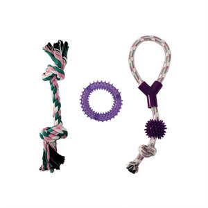 Mainan Gigit anjing, tali Dumbbell wortel interaktif gigit hewan peliharaan - Product Image 5