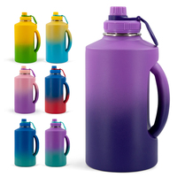Yeway Stock personnalisé qualité supérieure petit quantité minimale de commande enduit de poudre gallon 304 Double paroi bière Growler 2 litres bouteille d'eau personnalisée