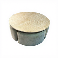 Table basse multifonctionnelle en bois massif de style moderne, design minimaliste, meubles de salon, petit appartement