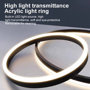 Luminaire suspendu moderne nordique <span class=keywords><strong>75W</strong></span> blanc 2 anneaux rustique minimaliste pour villa hôtel restaurant décoration d'escalier - Product Image 4