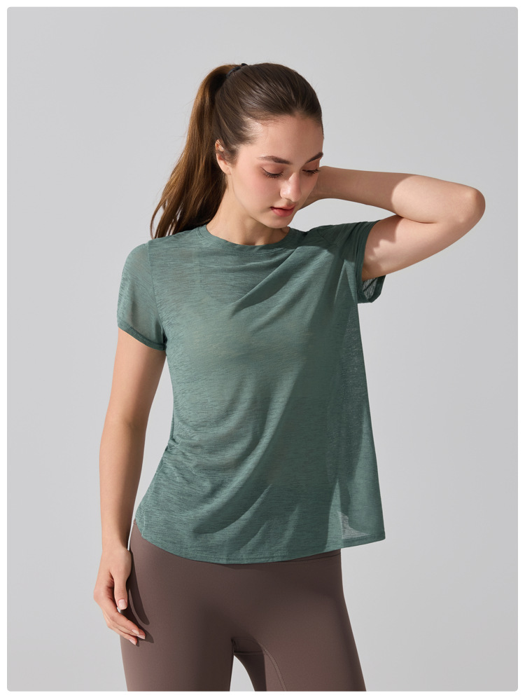 Beauty Back Fitness Top | Cross-Border Women's Quick-Dry Short Sleeve for Pilates, Running & Yoga