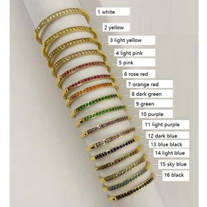 Anillo de Acero Inoxidable de Alta Gama con Zirconia Colorida y Media Pavimentación de <span class=keywords><strong>Oro</strong></span> de 18K, Joyería de <span class=keywords><strong>Oro</strong></span> <span class=keywords><strong>2022</strong></span> - Product Image 2