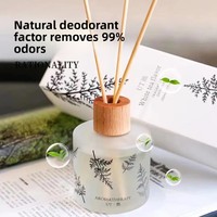 Grand ornement en verre dépoli de 200ml diffuseur de roseaux d'huile essentielle d'aromathérapie sans flamme désodorisant de parfum de longue durée