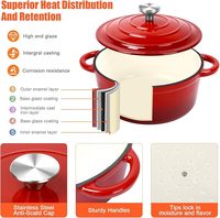 Ensemble de casseroles en fonte émaillée pour la cuisine, comprenant une casserole, une marmite à soupe, une poêle à frire avec finition céramique, pour le camping, type Dutch Oven