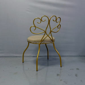 Wholesale Gold Iron Stackable Luxury Comfortable Modern Wedding Dining Hotel Chairs with Fixed <b>Cushion</b> for Outdoor Events - Product Image 3