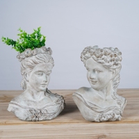 Lianda personnalisé grand Pot de fleur Vintage ciment dame tête jardinière décor à la maison intérieur pépinière plante suspendue CM Carton pour jardin
