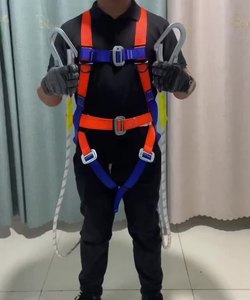Five-Point High-Altitude Work Harness Complete Polyester Full Body <span class=keywords><strong>Safety</strong></span> Fall Protection Set Double Hook Fall Prevention - Product Image 2