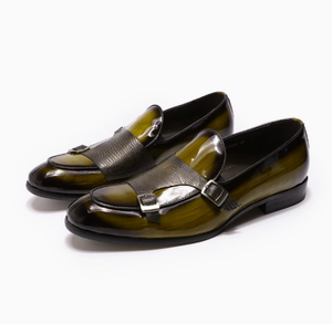 รองเท้าหนังแท้แบบ Monk Strap สำหรับผู้ชาย หัวแหลม ปิดด้วยหัวเข็มขัด สีพื้น เหมาะสำหรับใส่ทำงาน ใส่ได้ทุกฤดู - Product Image 5