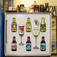 Aimant de réfrigérateur en céramique magnétique doux Art déco personnalisé en gros forme de tuile de bouteille de bière pour réfrigérateur cadeaux de décoration de souvenirs