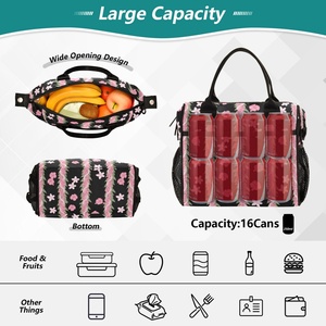 Wholesale Puakenikeni <b>Lei</b> Flower Design Custom Reusable Insulated Cooler Bag Thermal Zipper Cool Lunch Bag for Picnic - Product Image 4