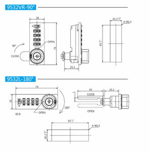 工場供給9532番カムロックコンビネーションデジタル家具ロック - Product Image 3