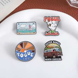 Broches de Aleación de Zinc Esmaltados con Diseño de la Costa Exterior, Estilo Pogue Life, Playa, Bosque, Paisaje Natural, Insignia de Solapa, Año Nuevo Chino - Product Image 4