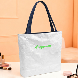Bolsa <span class=keywords><strong>de</strong></span> Mano Reversible <span class=keywords><strong>de</strong></span> Papel Tyvek con Correa en Contraste, Impermeable, Resistente a las Arrugas, Ecológica, Bolsa <span class=keywords><strong>de</strong></span> Hombro <span class=keywords><strong>de</strong></span> Lona, Bolsa <span class=keywords><strong>de</strong></span> Compras Resistente - Product Image 2