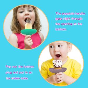 BPA-Free Eco-Friendly <b>Silicone</b> Ice Cream Cone Mold Summer Anti-Mess & Reusable Kids' Cone Holders Sustainable <b>Tool</b> - Product Image 4