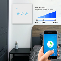 Interrupteur intelligent WiFi UBARO 10A 100-240V avec panneau tactile en verre trempé, compatible Alexa, Google Home et application Smart Life