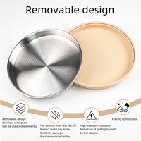 Ensemble de vaisselle pour bébés et enfants en acier inoxydable 304, assiette, bol et tasse en silicone à ventouse, antidérapant, sans BPA