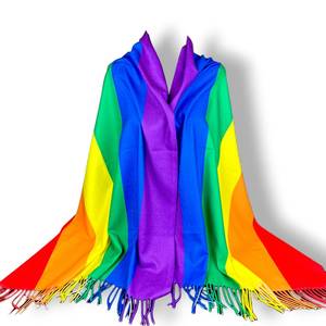 Bufanda Pashmina de Cachemira Suave con Diseño de Impresión Personalizada a Doble Cara, Accesorio para Fiestas de Música Rave de Invierno, Chal con Borlas, Excelente - Product Image 1