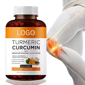 Cápsulas de Cúrcuma y Curcumina con Extracto Orgánico de Jengibre y Pimienta Negra para el Apoyo Inmunológico, OEM - Product Image 1