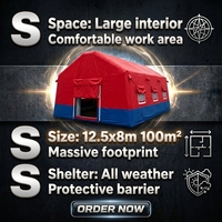 Carpa Inflable de Camuflaje Gigante, de Instalación Rápida, Estructura de Aire Resistente, para Rescate de Emergencia, 100m2 de Superficie