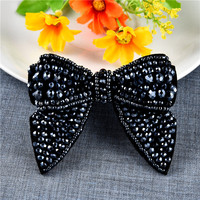 Approvisionnement direct d'usine 3D Double perles de riz patchs de cristal bricolage brodé arc coiffure vêtements chapeau accessoires en gros