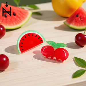 Pinzas para el Cabello con Forma de Fruta Nk de 5.5 cm, Estilo Sandía y Cereza, para Mujeres y Niñas - Product Image 3
