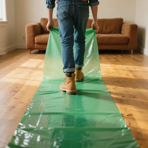 Rouleau de film de <span class=keywords><strong>protection</strong></span> en PE <span class=keywords><strong>transparent</strong></span> auto-adhésif souple pour la <span class=keywords><strong>protection</strong></span> de la surface du <span class=keywords><strong>sol</strong></span> des carreaux et des moquettes - Product Image 3