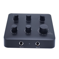 Sistem Mixer Karaoke Nirkabel Portabel 2 Mikrofon Dinamis + Mixer Mini Kontrol Nada Echo Plastik BT/Aux/Optical
