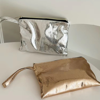 Sac cosmétique en cuir artificiel à motif de peau de serpent Portable fermeture à glissière grand étui mobile étanche pour portefeuille transfrontalier