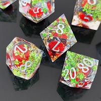 Jeu de dés de jeu de table Dungeons & Dragons DND TRPG en résine liquide Quicksand avec un dés unique et des coins arrondis