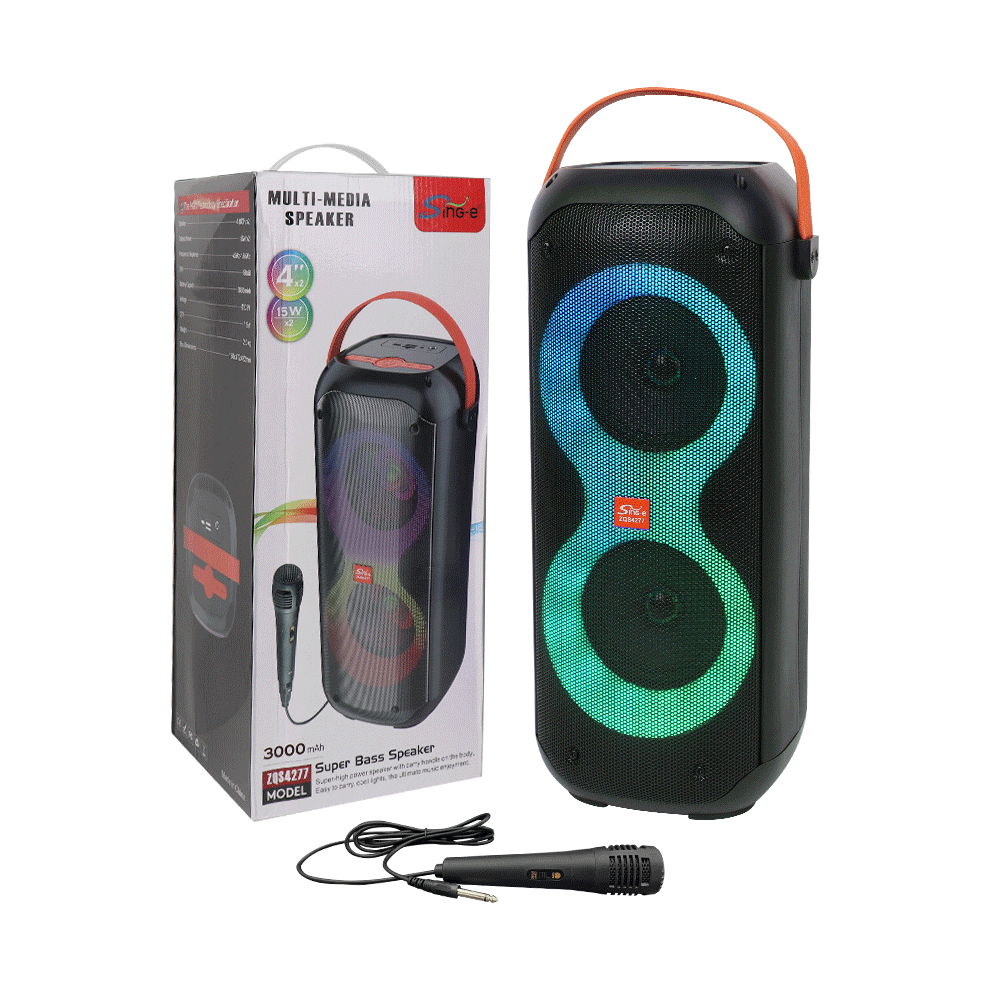 SING-E ZQS4277 Double 4 Inch Mini Bluetooth Speaker for Karaoke