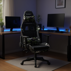 Sedia da Gaming Black Cade Pathron in Ecopelle Design Mimetico Braccioli 4D Base Girevole per Giocatori - Product Image 2