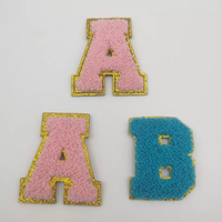 Écusson chenille personnalisé tissu de gros 3m autocollant broderie lettre Alphabet veste de baseball