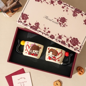 Factory Wholesale 400ML Bride Groom Souvenir Ceramic Mugs Gift Set Wedding Favor Ceramic <b>Cup</b> with Gift Box for Wedding Party - Product Image 5