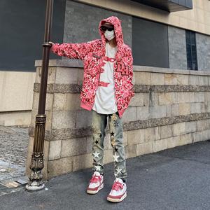 Jean slim fuselé taille mi-haute pour <span class=keywords><strong>homme</strong></span>, style européen et américain, en denim déchiré, design cinq étoiles, <span class=keywords><strong>tendance</strong></span> et polyvalent, collection <span class=keywords><strong>2023</strong></span> - Product Image 2