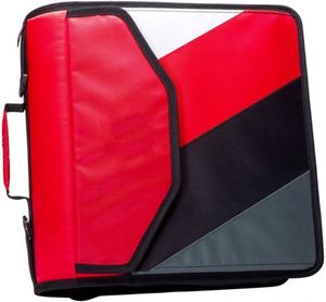 Free Sample BSCI Waterproof 3-<b>Ring</b> Zipper <b>Binder</b> with Handle Includes Multiple Pockets, 600 Sheets Capacity for Business - Product Image 1