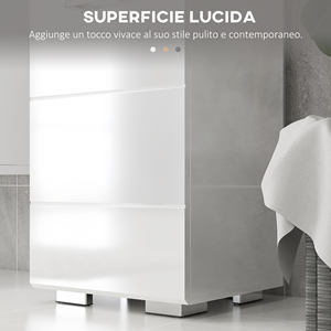 Kleankin Columna Baño en MDF con Estante Abierto, Cajón y Armario Cerrado, 37x32,5x170 cm, Blanco - Product Image 6