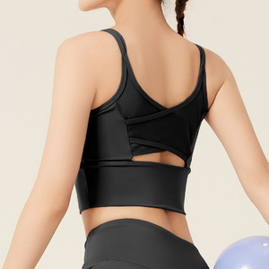 Sujetador deportivo reversible para mujer, ligero, transpirable, de cuello alto, a prueba de golpes, para yoga y fitness, venta al por mayor, personalizado - Product Image 2