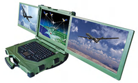 Laptop Tangguh T560W3 Layar Tiga 3x15.6 Inci Notebook Industri Portabel