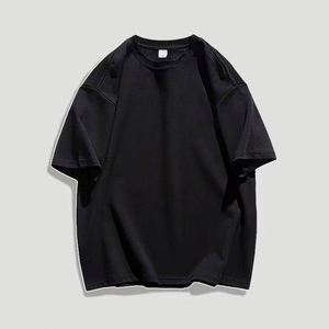 เสื้อยืดคอตตอนลำลองแบบปรับแต่งได้ ทรงโอเวอร์ไซส์ สีพื้น แต่งลายปะติด พิมพ์ลายกราฟิกสไตล์ฮิปฮอป - Product Image 2