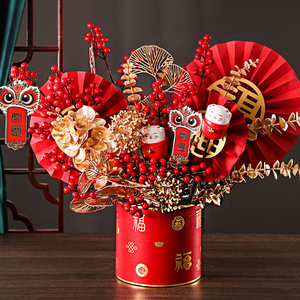 Venta al por mayor Año Nuevo Lunar 2025 Decoración de mesa para el hogar FIESTA DE Nochevieja China vietnamita celebración flor con farolillos regalo - Product Image 5